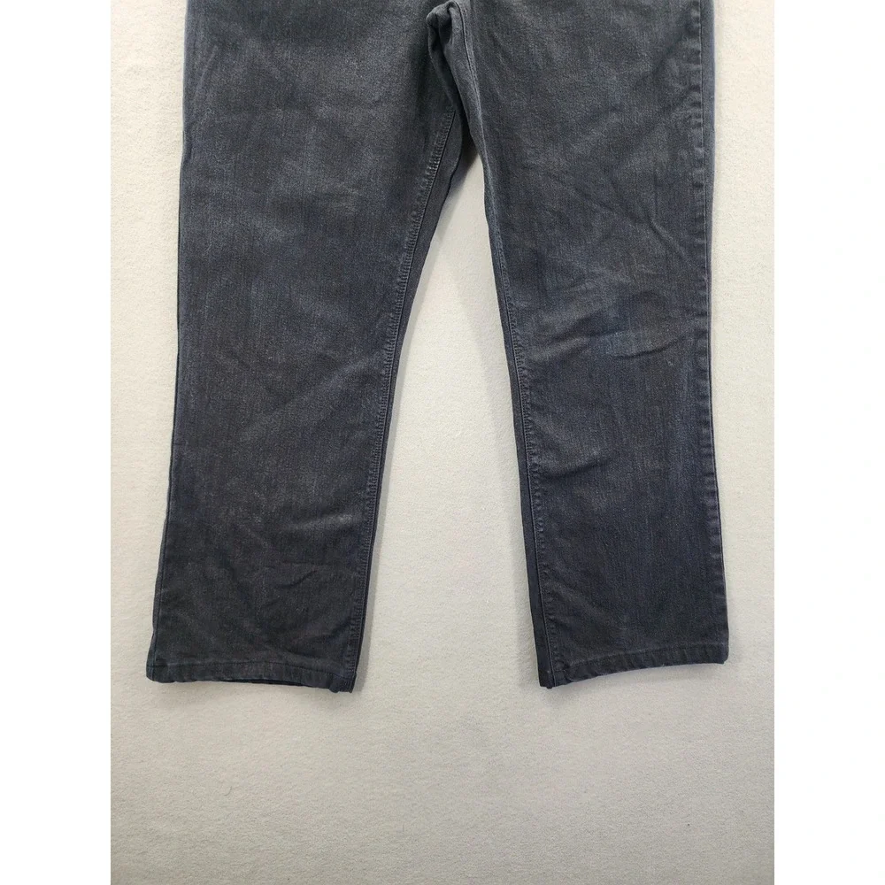NYDJ Marilyn Straight‎ Leg Jeans Black Faded Stretch Denim Women's Size 14 Pants